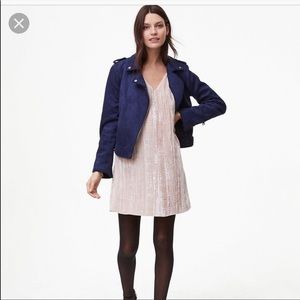 Ann Taylor loft velvet beige/pink dress size 8P